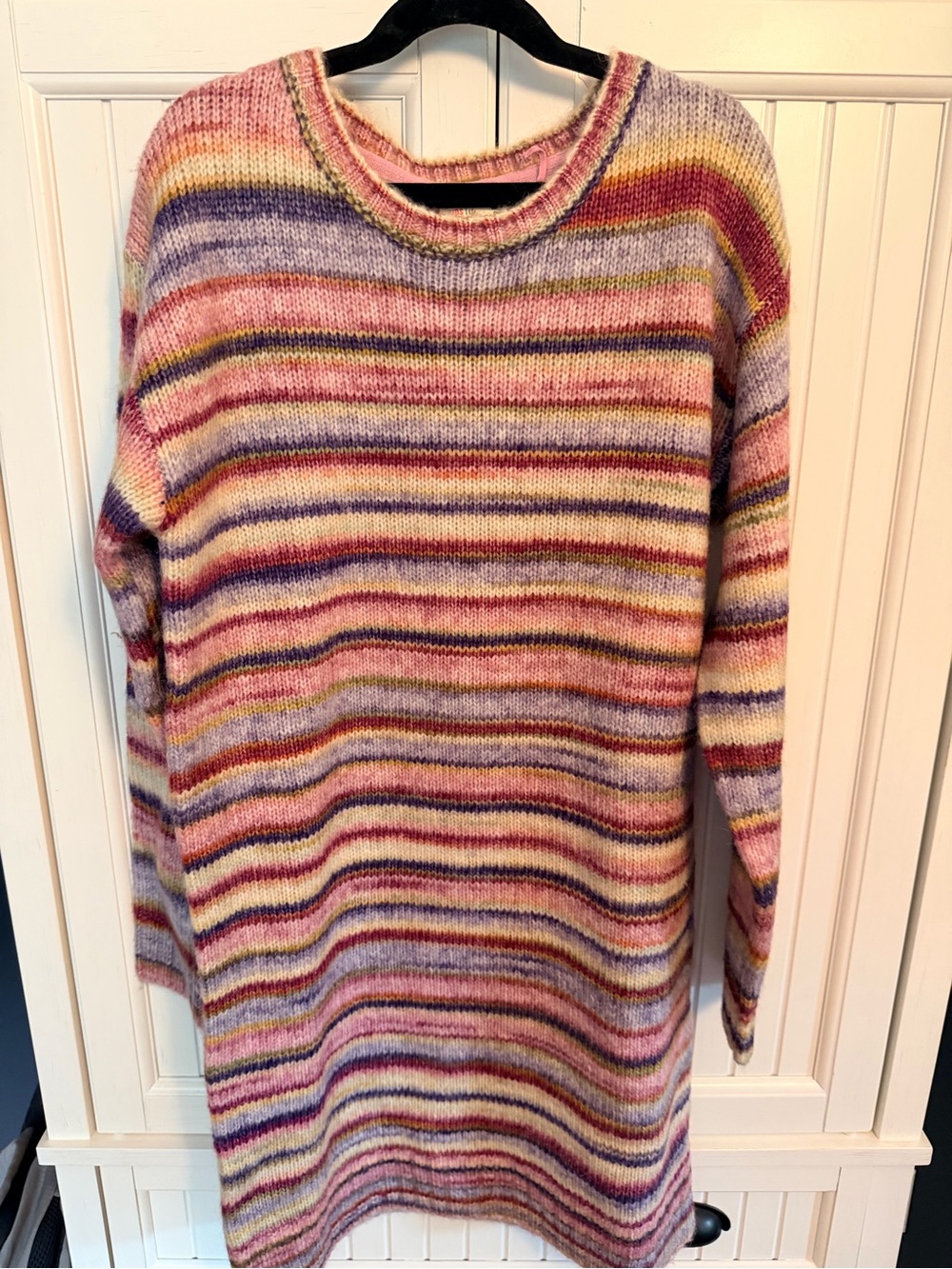 Fat face Striped Pastel Knit Sweater Dress - Pink Multicolor